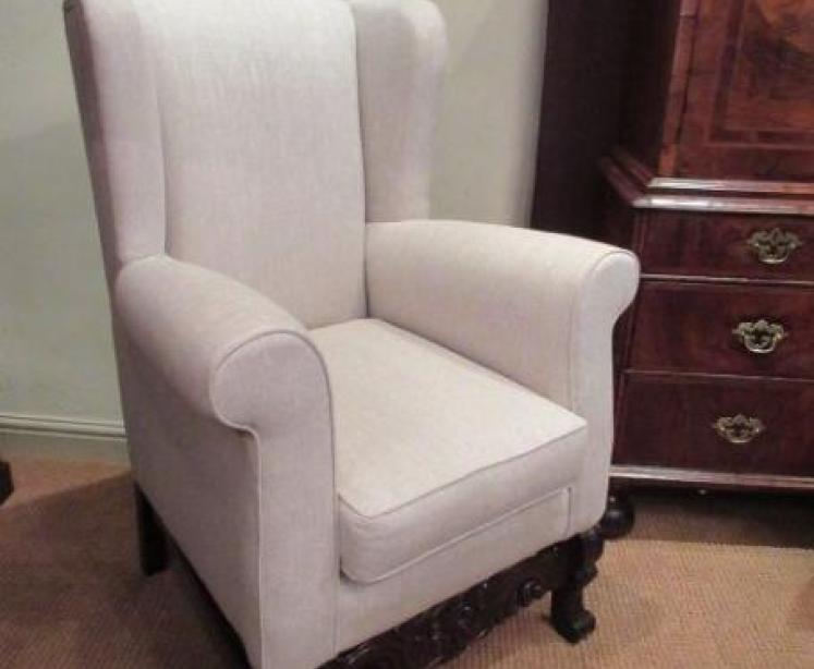 Victorian Upholstered Wing Back Armchair - Image 1