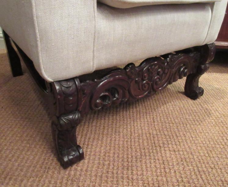 Victorian Upholstered Wing Back Armchair - Image 2