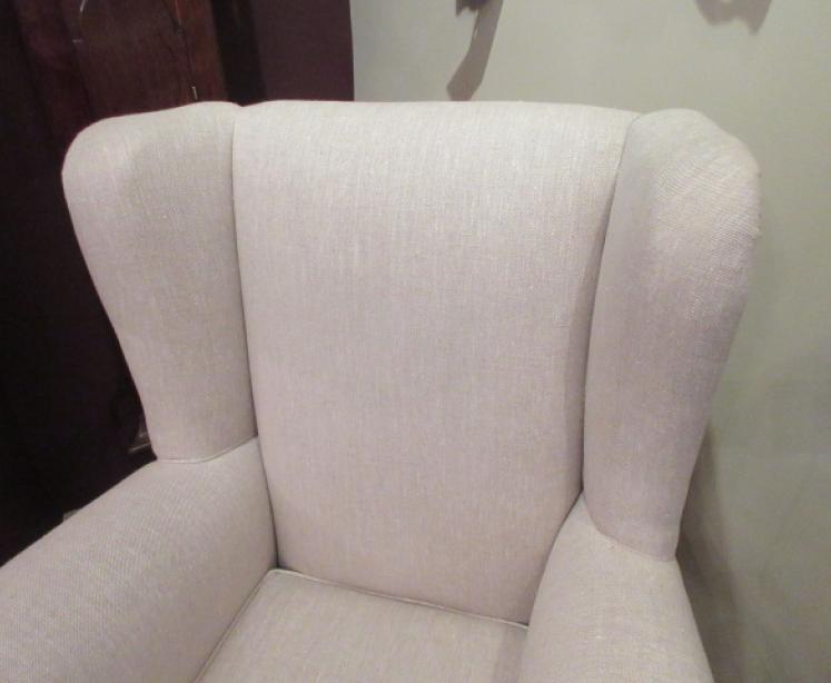 Victorian Upholstered Wing Back Armchair - Image 3