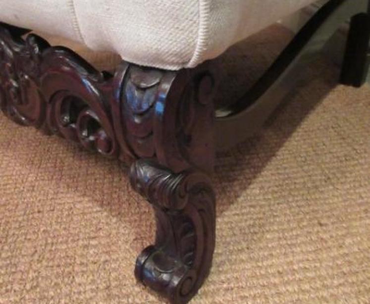 Victorian Upholstered Wing Back Armchair - Image 4