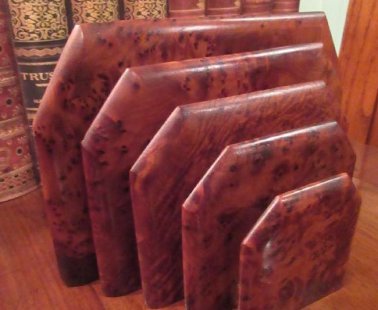 Art Deco Burr Walnut Letter Rack - Image 5