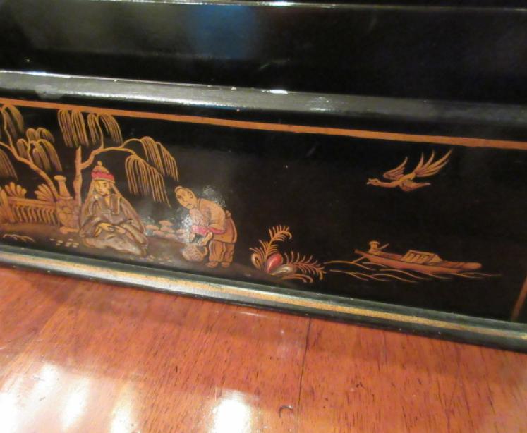 Antique Chinoiserie Lacquered Letter Rack - Image 4