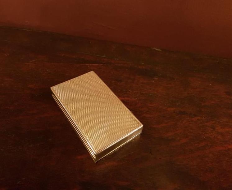 Superb Antique Engine Turned Enamel Silver Card Case - Image 2