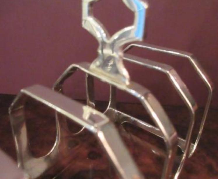 Pair of George VI Period Silver Toast Racks - Image 2