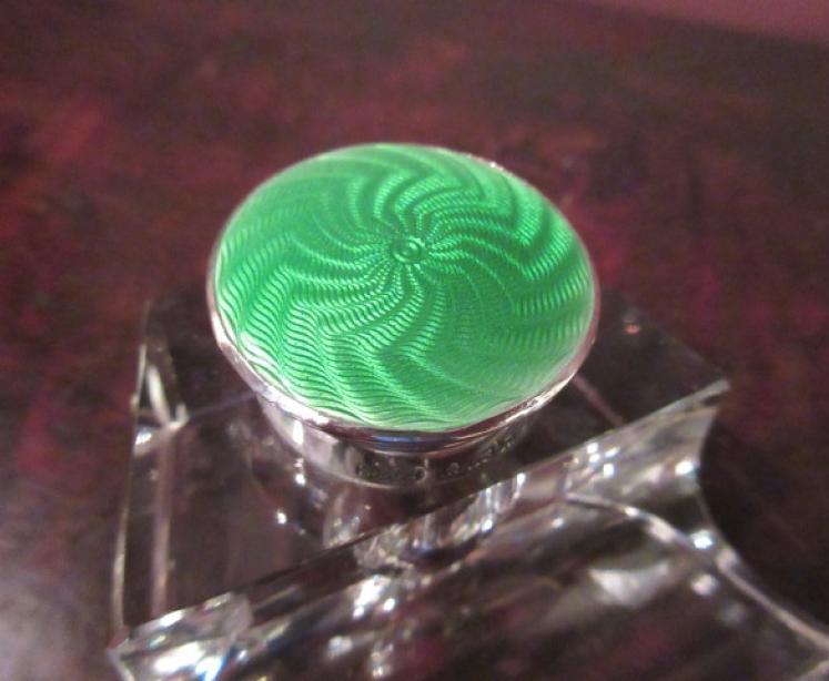 George V Period Silver & Enamel Inkstand - Image 4