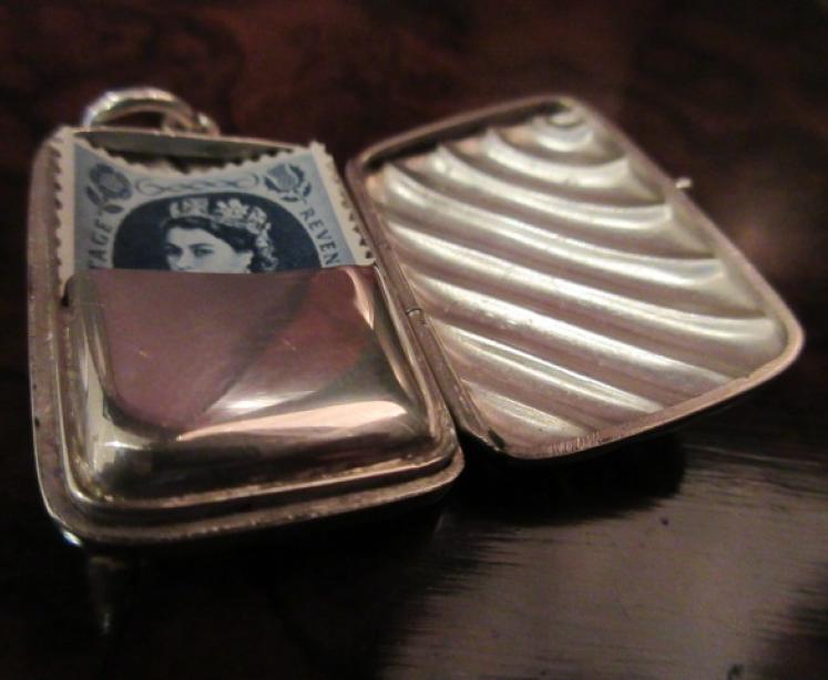 Victorian Antique Silver Fob Stamp Holder  - Image 2