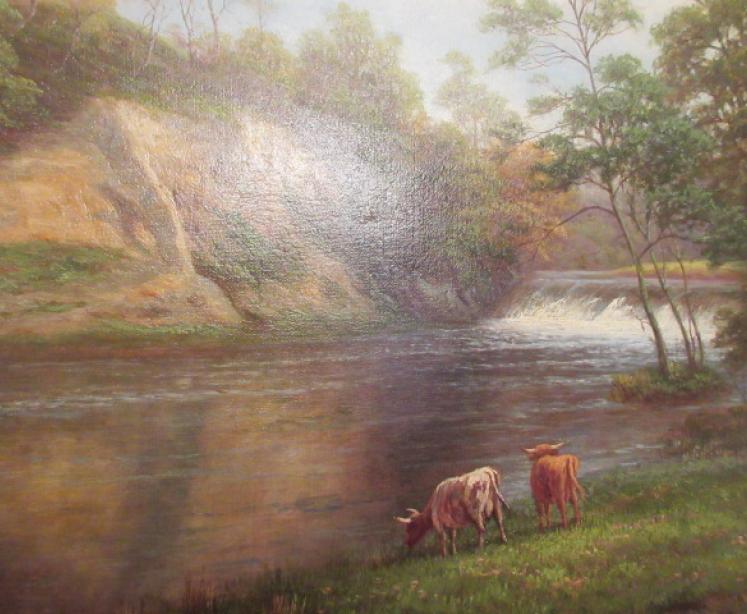 Fine Victorian Oil Painting by William Mellor 'On the Nidd' - Image 2