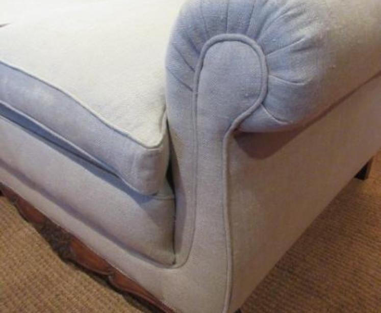 Antique Upholstered Walnut Framed Settee - Image 2