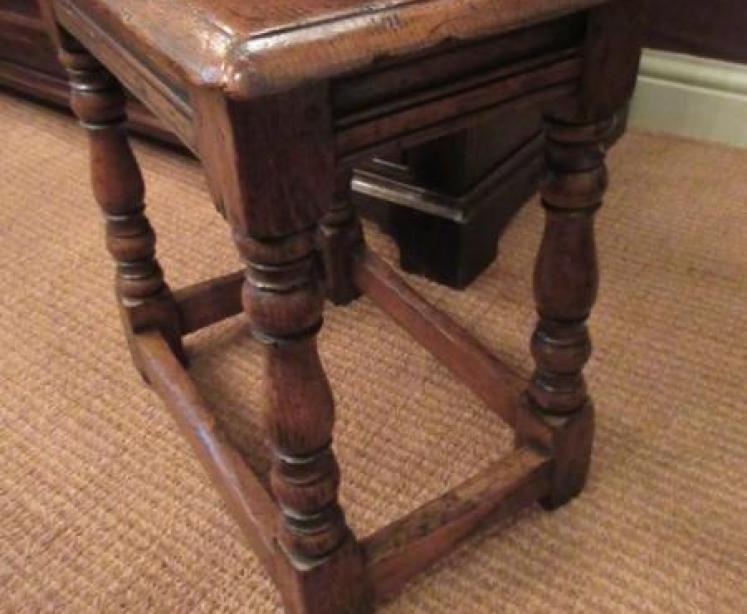 Antique George II Style Oak Joint Stool - Image 3