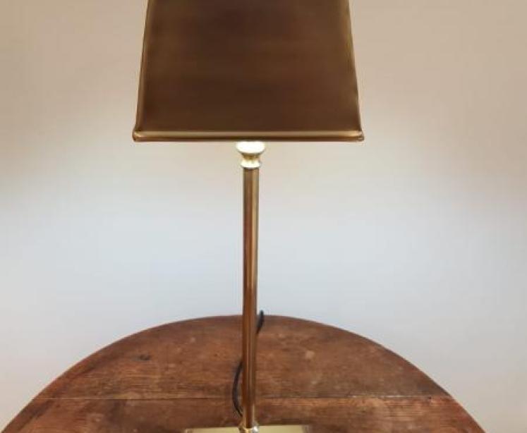  Antiqued Brass Finish Candlestick Lamp  - Image 1