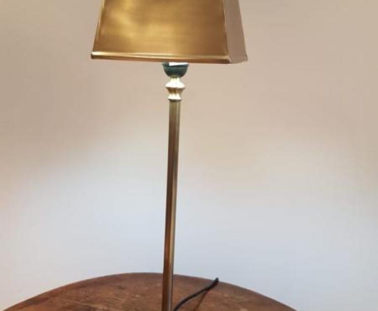  Antiqued Brass Finish Candlestick Lamp  - Image 4