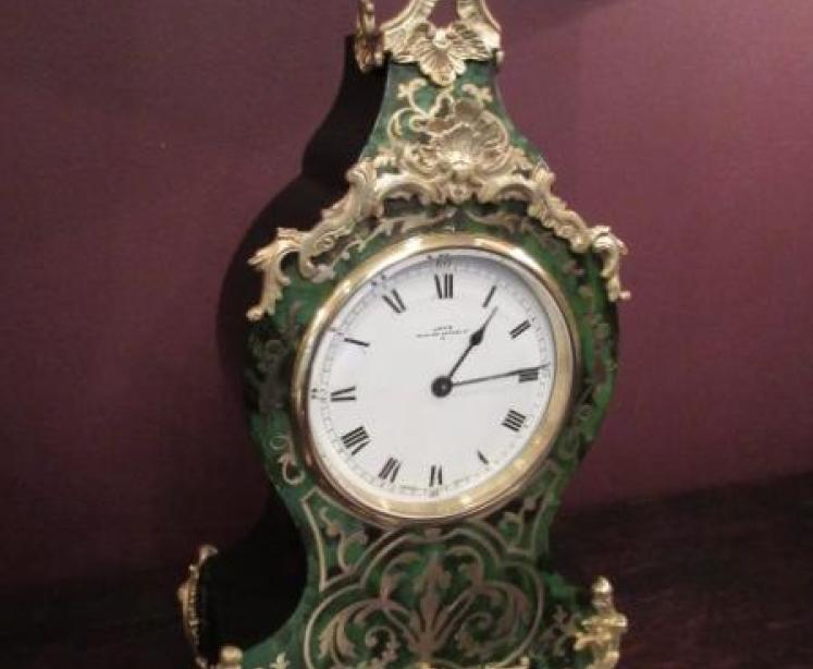 19th Century Antique Boulle Inlaid Mantel Clock - Image 1