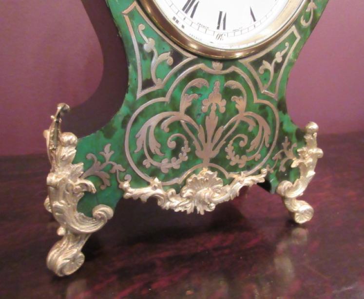 19th Century Antique Boulle Inlaid Mantel Clock - Image 3