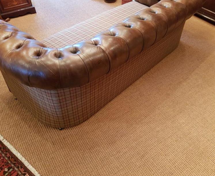 1930's Chesterfield Sofa with Original Hide Upholstery  - Image 4