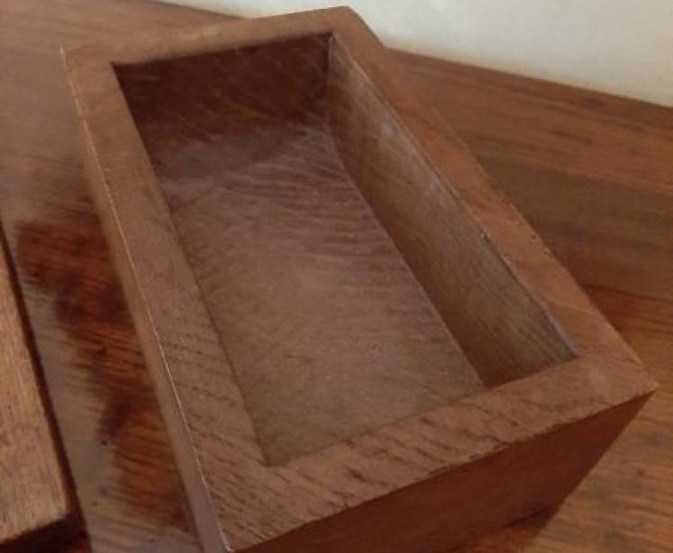 Early Mouseman Adzed Oak Lidded Box - Image 4