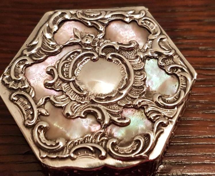 Victorian Silver and Mother of Pearl Box - Image 2