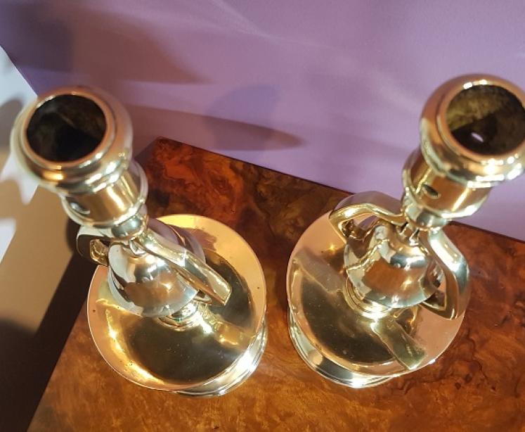 Pair of George III Brass Tavern Candlesticks - Image 5