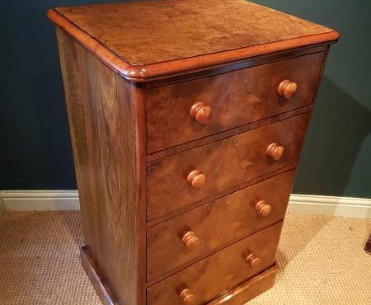 Fine Quality Mid Victorian Burr Walnut Tallboy Chest - Image 5