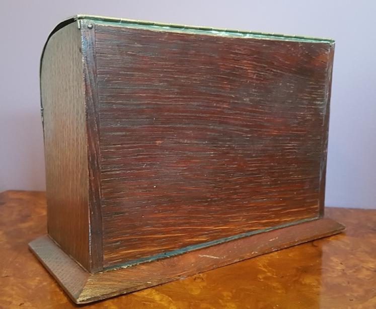 Antique Oak & Brass Desktop Stationery Box - Image 4