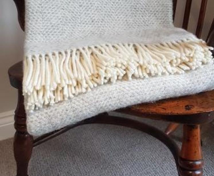 Tweedmill Fishbone Silver Grey Throw  - Image 1