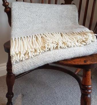 Tweedmill Fishbone Silver Grey Throw 