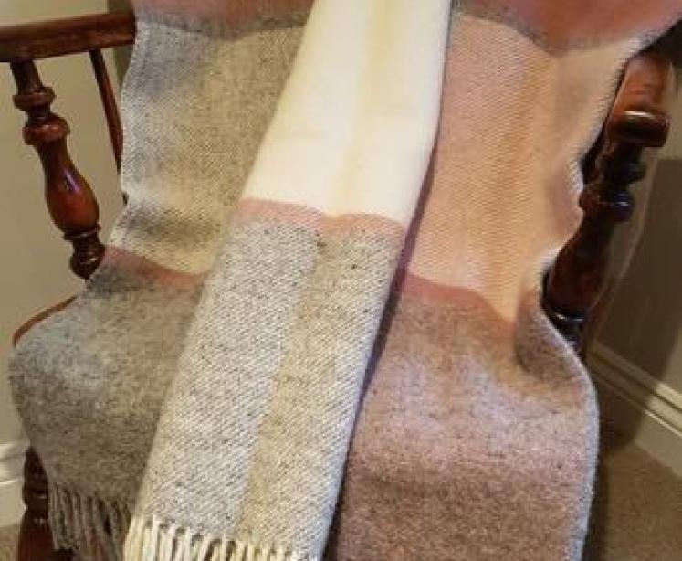 Tweedmill Block Check Dusky Pink & Grey Throw OUT OF STOCK - Image 4