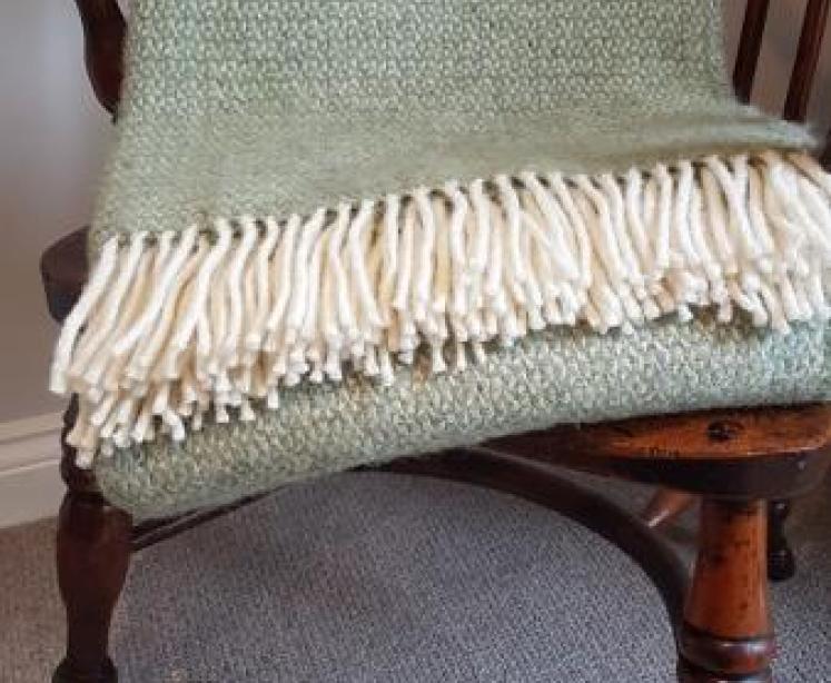 Tweedmill Illusion Green & Grey Throw  - Image 1