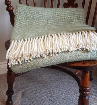 Tweedmill Illusion Green & Grey Throw 