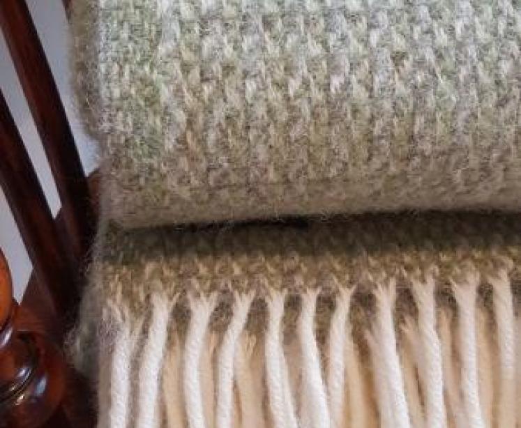 Tweedmill Illusion Green & Grey Throw  - Image 3
