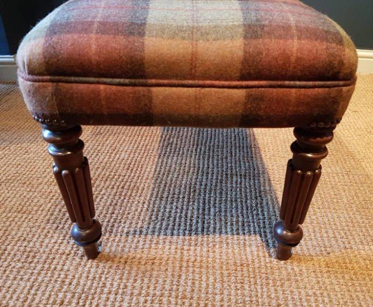 Antique Regency Mahogany Double Upholstered Stool - Image 2