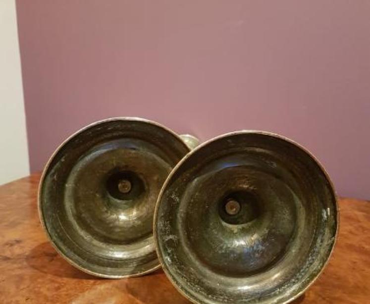 Pair of Victorian Brass Barley Twist Candlesticks - Image 5