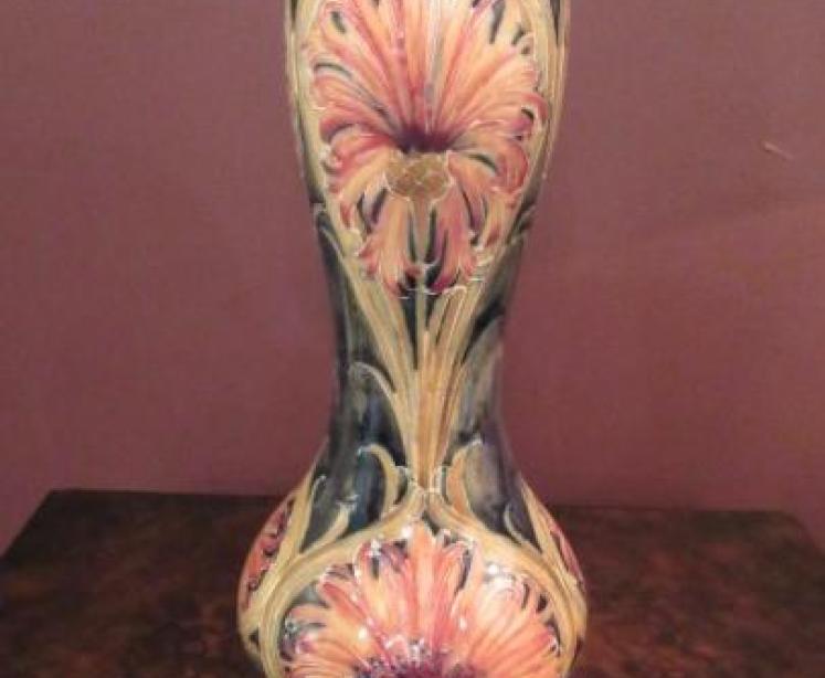 Antique Moorcroft Cornflower Tall Shaped Vase - Image 1
