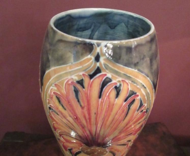 Antique Moorcroft Cornflower Tall Shaped Vase - Image 3