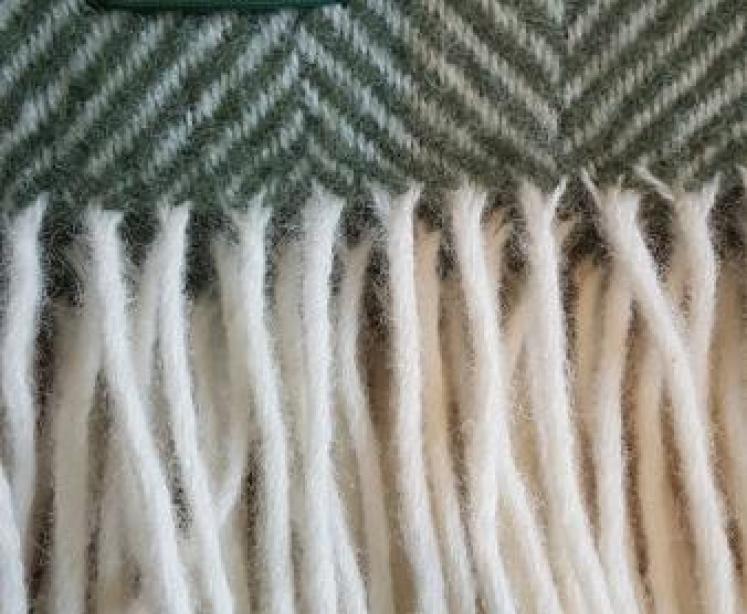 Tweedmill Fishbone Olive Throw  - Image 2