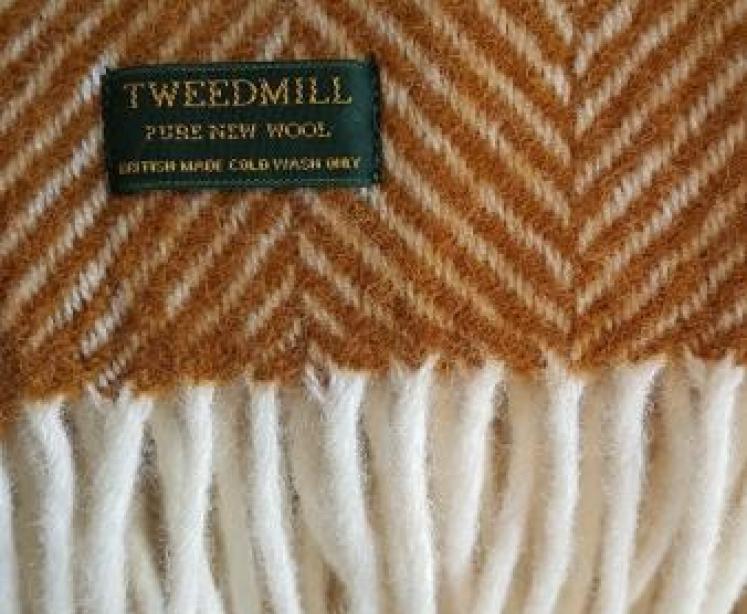 Tweedmill Fishbone English Mustard Throw  - Image 2