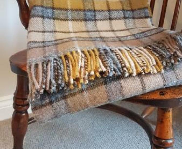 Tweedmill Tartan Natural Buchanan Throw OUT OF STOCK - Image 1
