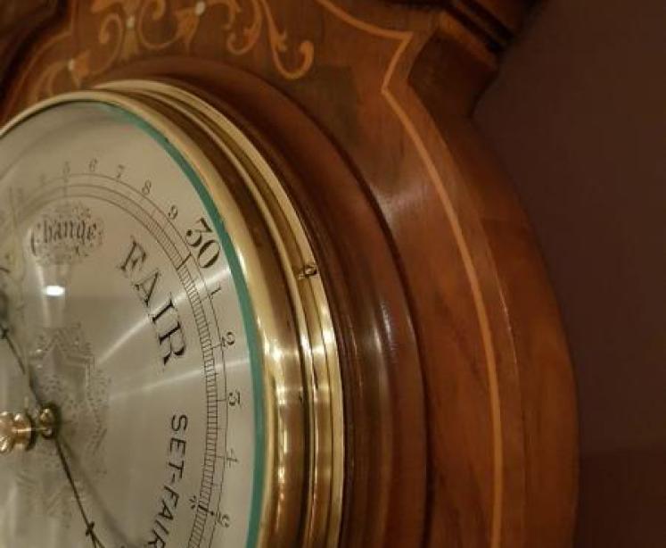 Superb Quality Antique Rosewood Sheraton Inlaid Barometer - Image 5