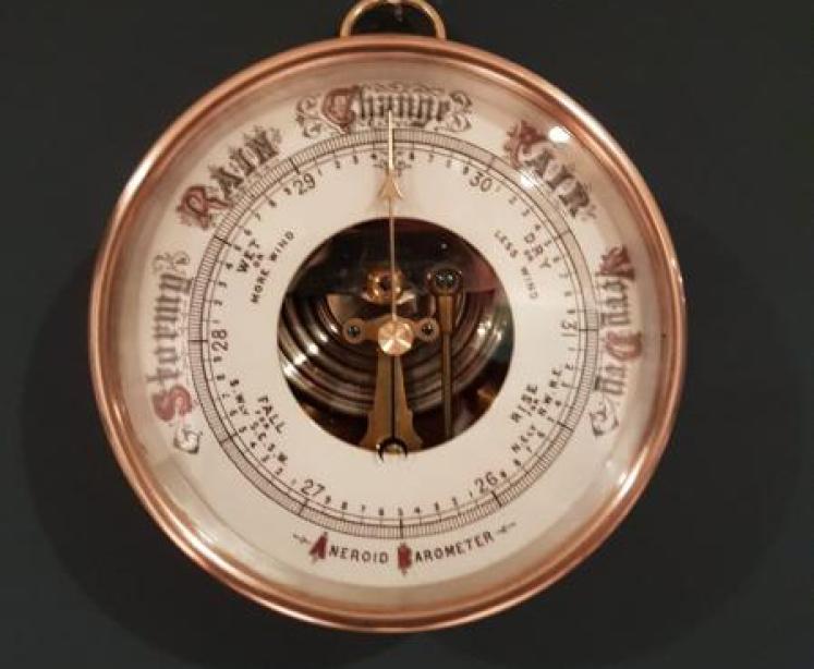 Antique Porcelain Dial Skeletonised Marine Barometer - Image 1