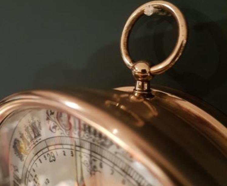 Antique Porcelain Dial Skeletonised Marine Barometer - Image 5