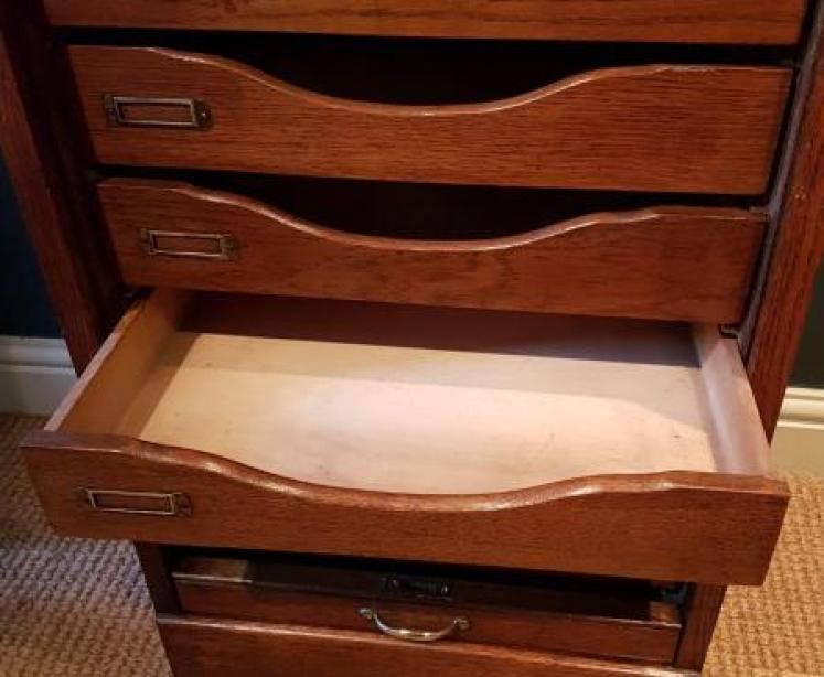 Edwardian Solid Oak File Cabinet - Image 3