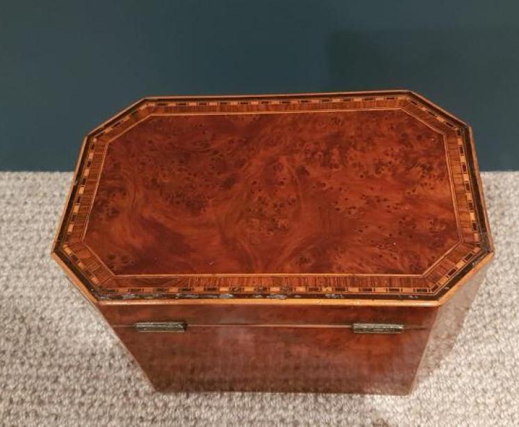 Superb Antique Regency Burr Yew Tea Caddy - Image 2