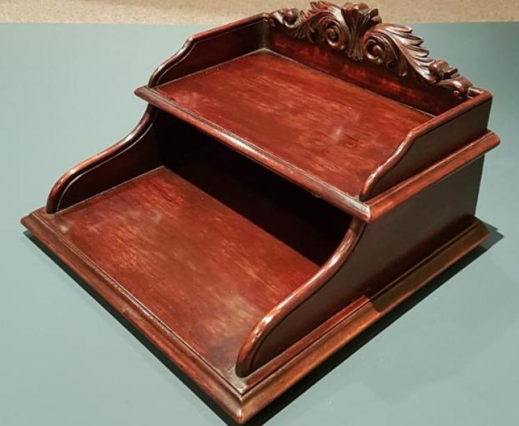Victorian Mahogany Desktop Filing Tray - Image 3