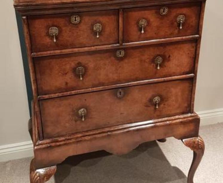 Superb Small George II Walnut Chest on Stand - Image 1