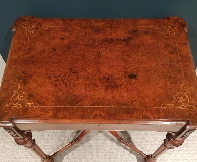 Fine Quality Mid Victorian Burr Walnut Work Table - Image 6