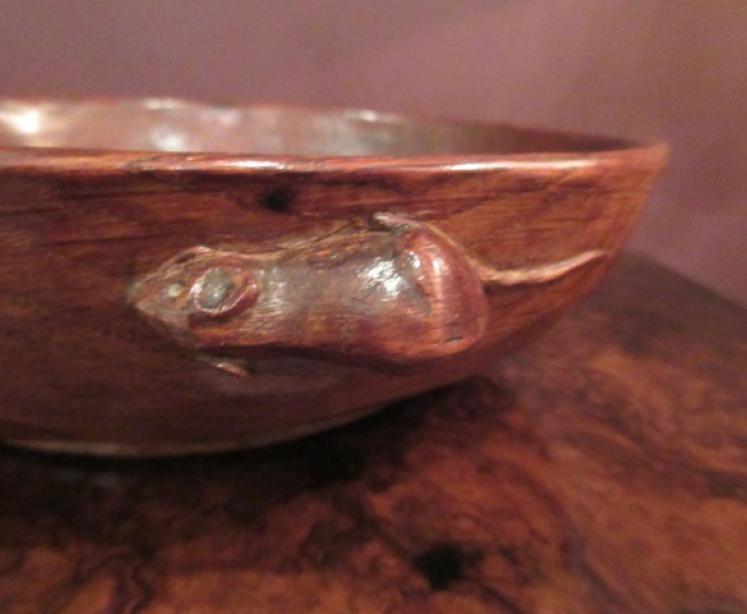 Early Mouseman Adzed Oak Fruit Bowl - Image 2