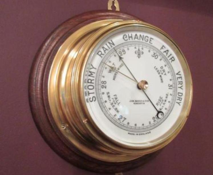 Antique Barker's of London Bulkhead Marine Barometer - Image 1