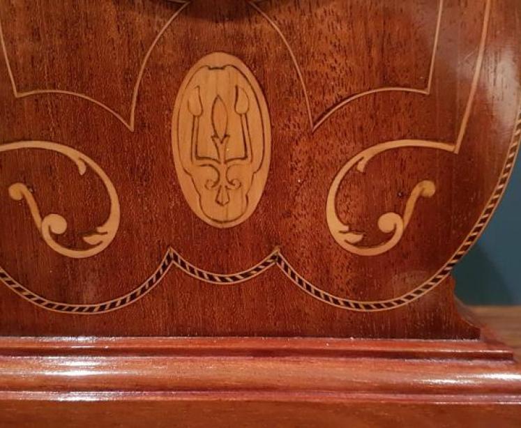 Superb Late Victorian Inlaid Mahogany Mantel Clock - Image 5