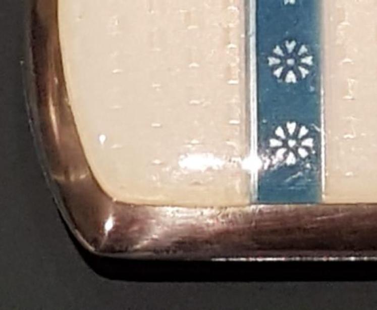 Antique Silver & Blue Banded Enamel Card Case - Image 3