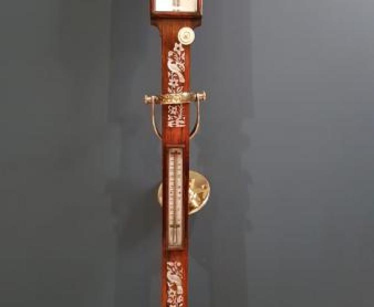 Early Victorian Rosewood Marine Stick Barometer and Gimble - Image 1