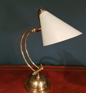 Retro Brass and Grey Metal Shade Desk Lamp OUT OF STOCK